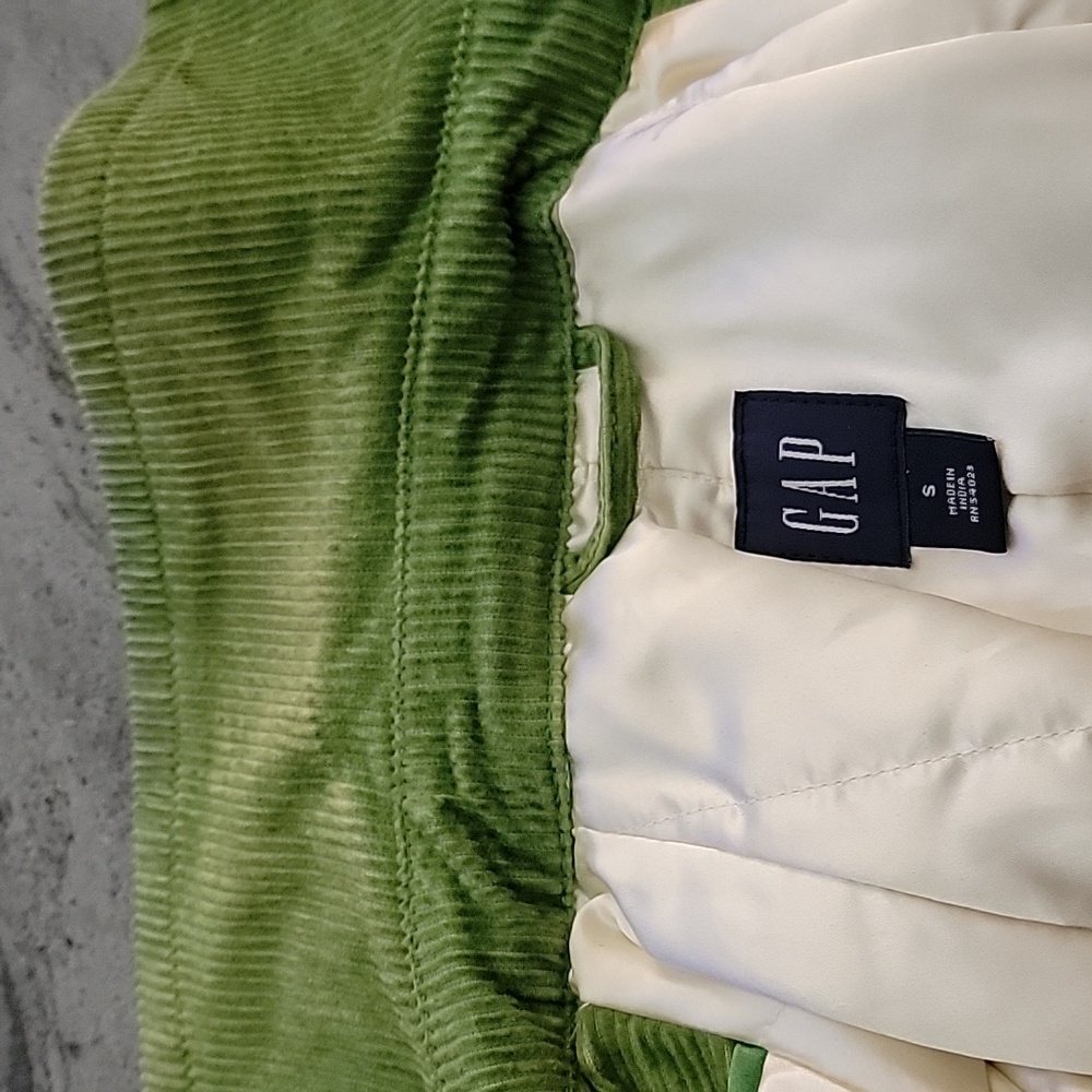 GAP 100% Cotton Corduroy Double Breasted Lined Peacoat green size S - Picture 9 of 12